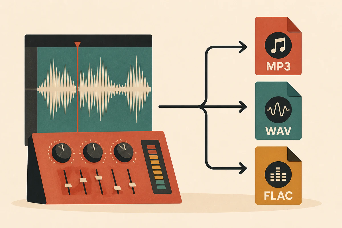 Exportiere MP3, WAV oder FLAC