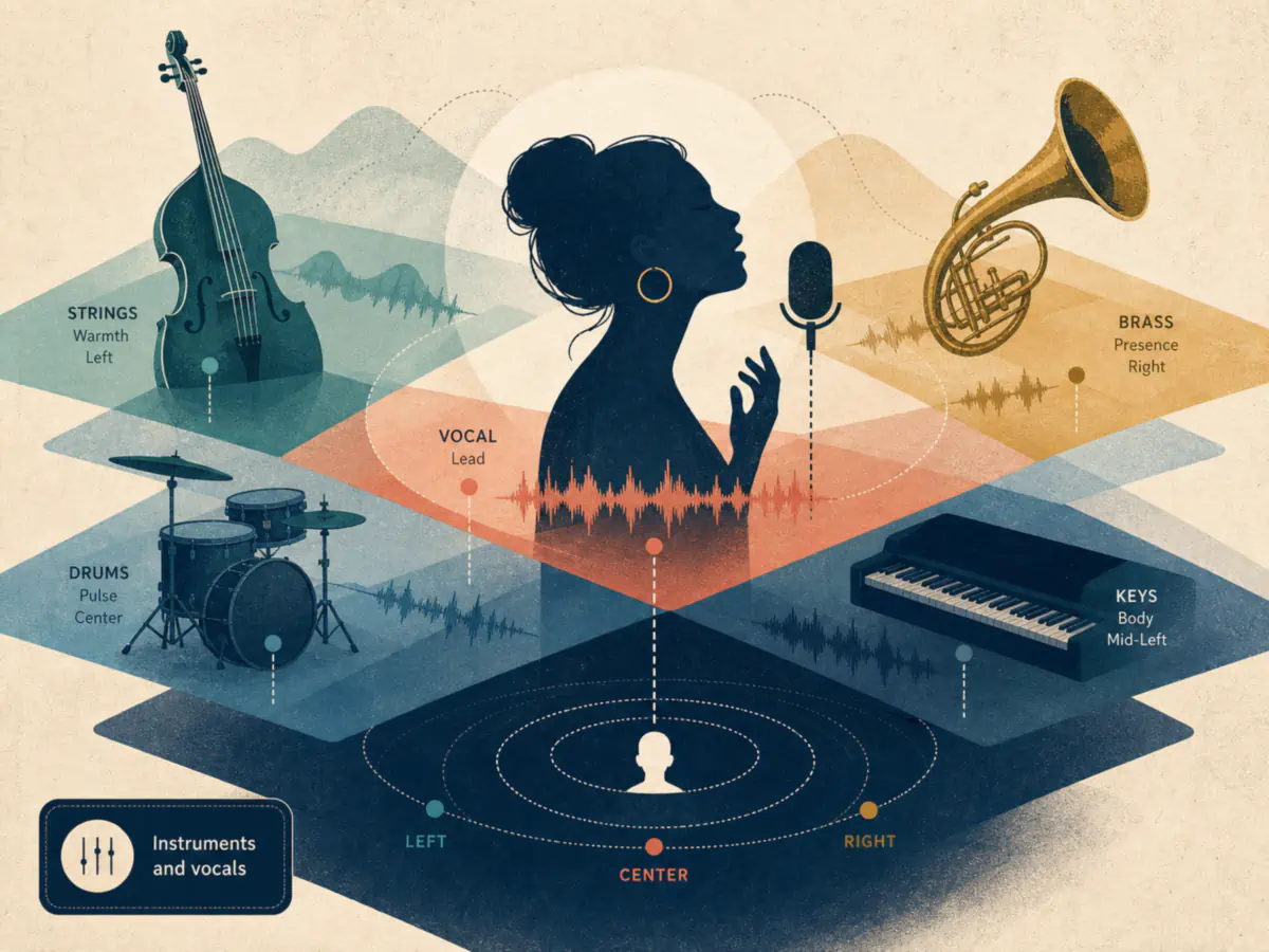 AI music analyzer feature showing understand instruments and vocal techniques